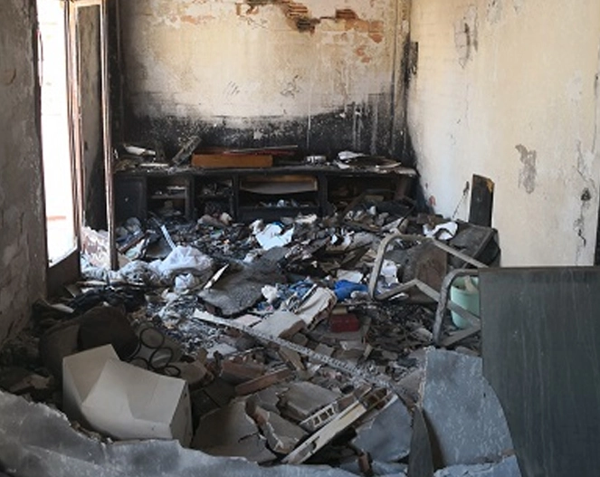 interior de un edificio arruinado